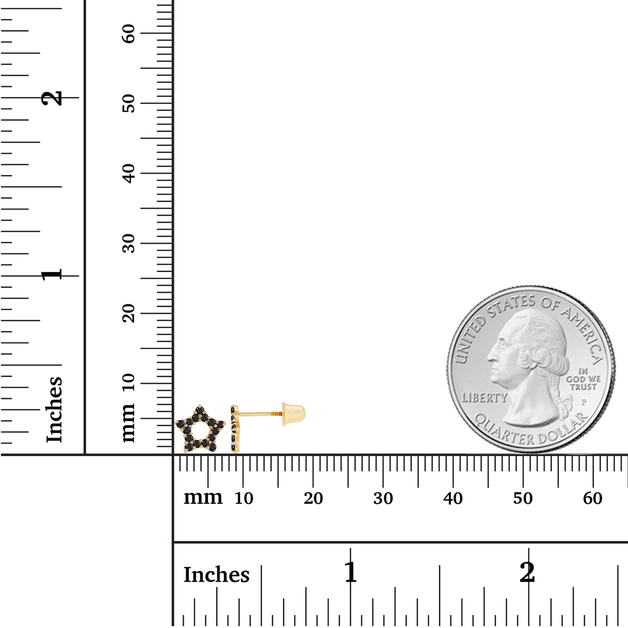 14K Gold 7mm Natural Birthstone Star Stud Earrings for Women | Screw Back Post | 1mm Genuine Birthstone | Perfect for Everyday Wear, Gifts & Special Occasions