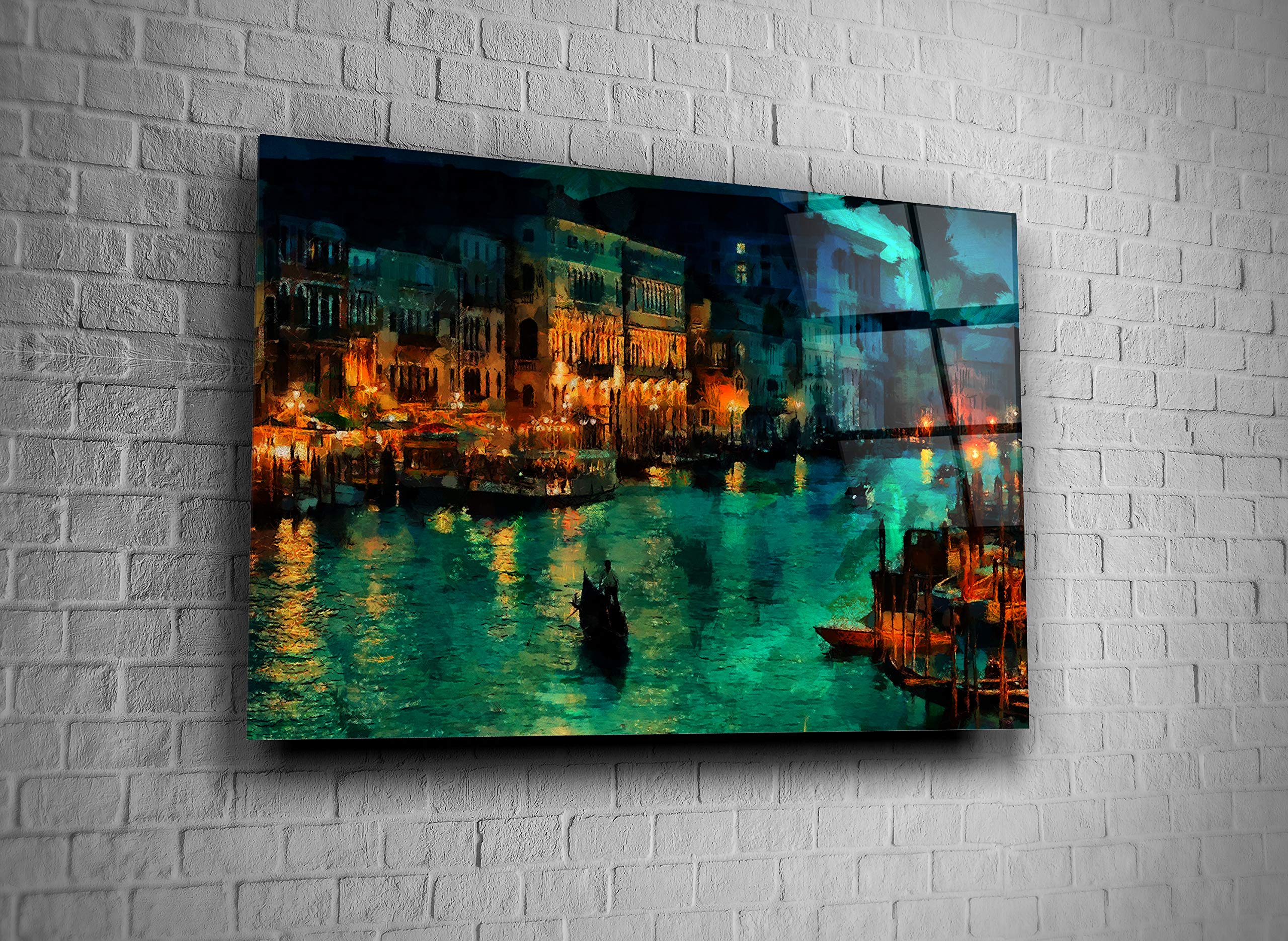 Venice Italy Boat Decor Print - Tempered Glass Wall Art for Home & Office - Perfect Gift for Travel Lovers & Italian Decor