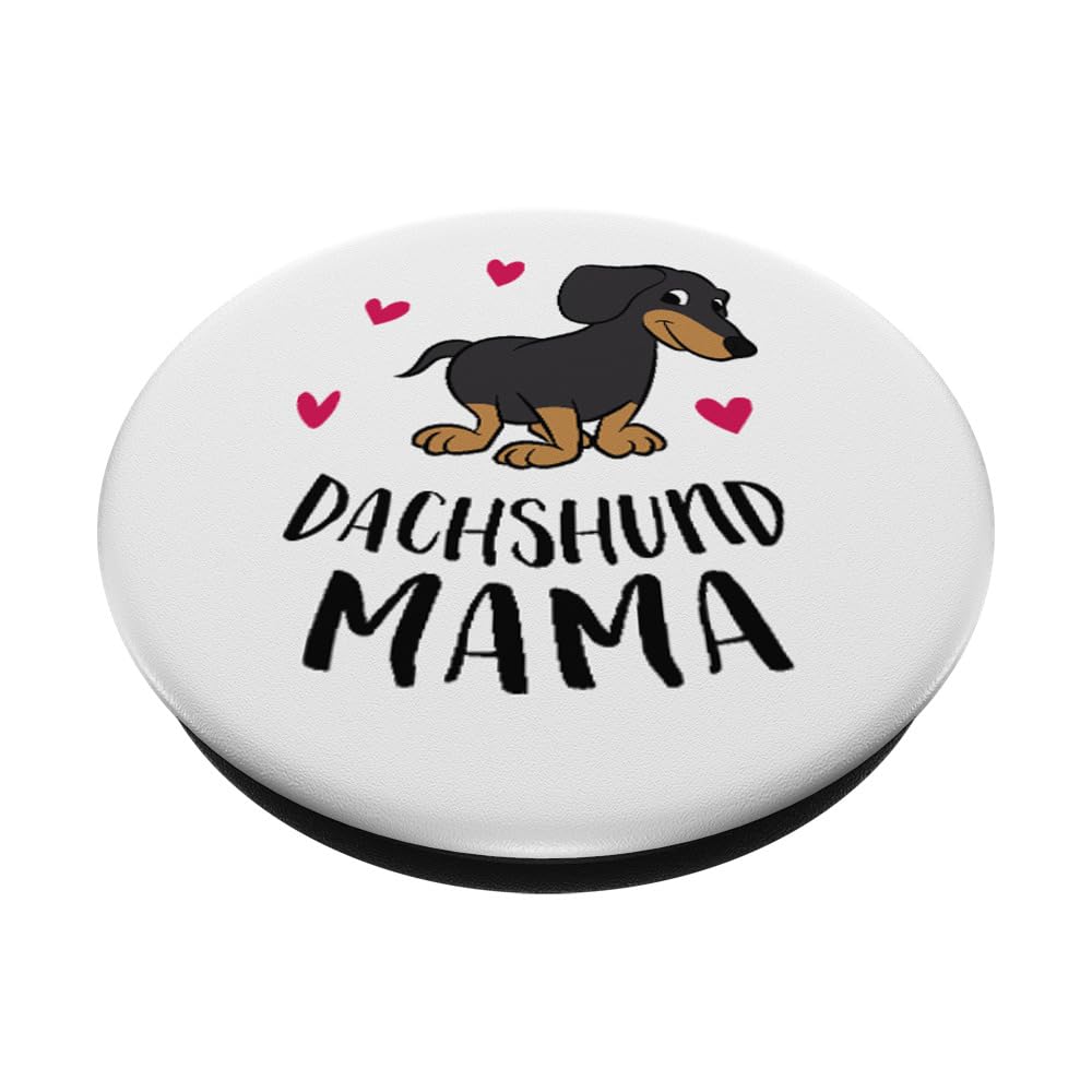 Dachshund Mom Funny Dachshund PopSocket - Black Letter Print Swappable PopGrip - Cell Phone Grip for iPhone 11 - Perfect for Home, Office, and Travel Use