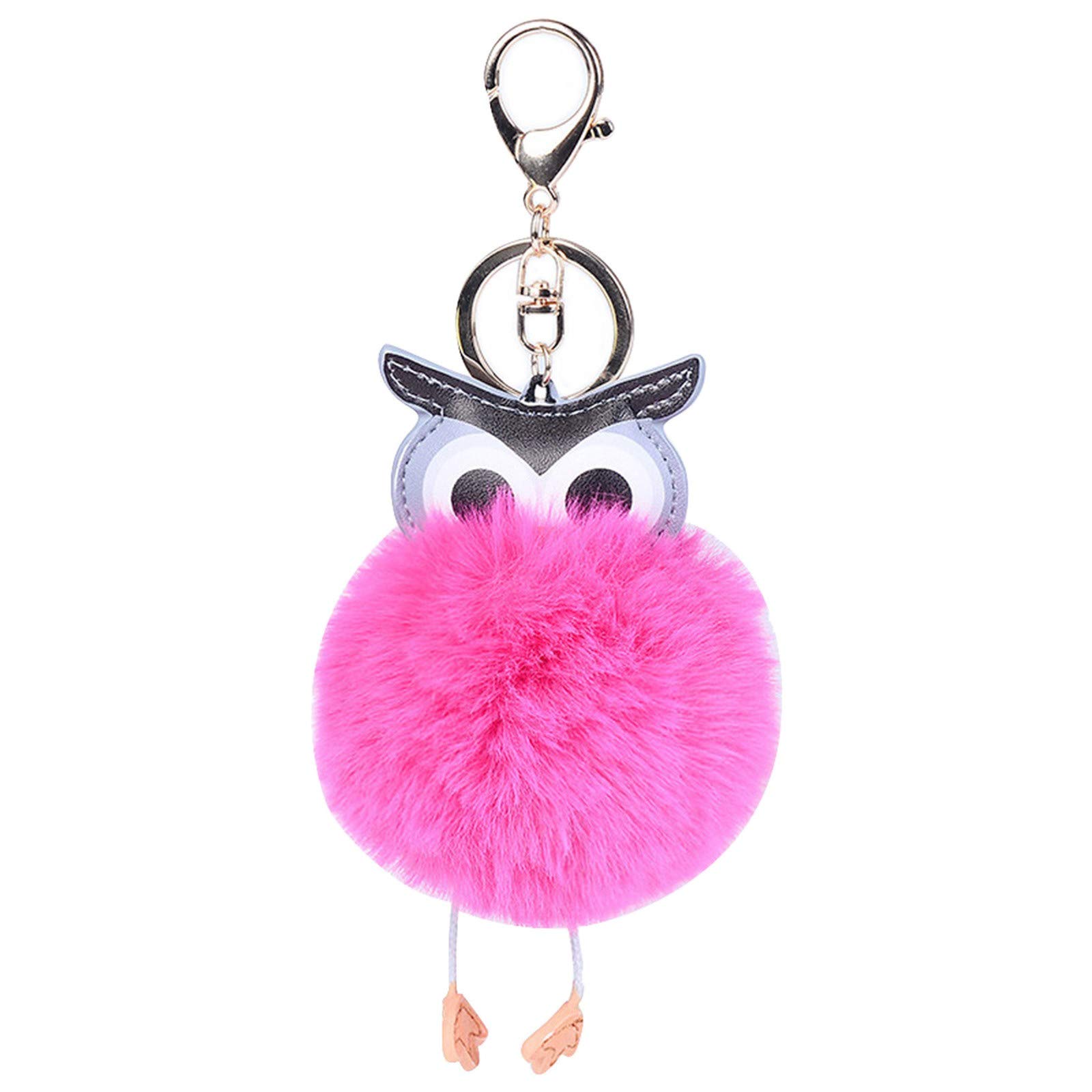 Cute Owl Keychain for Women & Girls - Fluffy Plush Animal Pendant with Key Ring, Soft Purse Charm for Handbags, Backpacks & Gifts | Perfect for Everyday Use, Travel Accessories & Key Organization