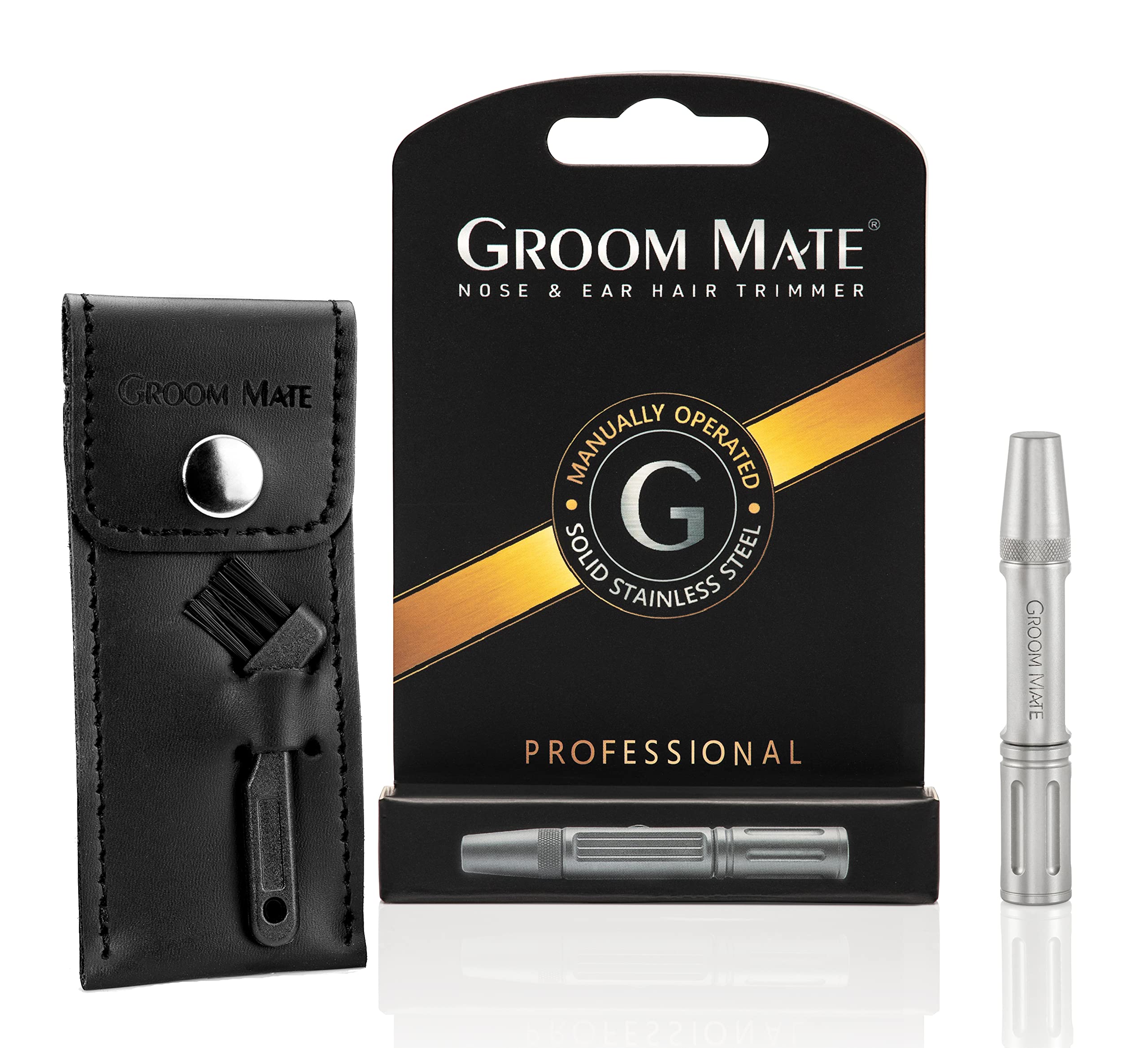 Premium USA-Made Nasal & Ear Hair Trimmer for Men - Painless Grooming & Personal Care - Perfect for Travel, Home Use & Grooming Kits