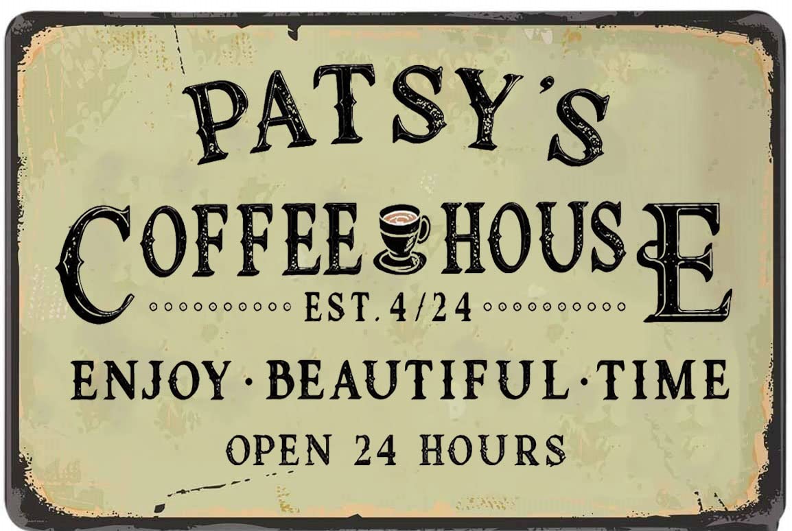 **Personalized Coffee House Signs - Custom Name Coffee Bar Decor, Farmhouse Kitchen & Office Wall Art for Coffee Lovers | Perfect for Home, Café & Coffee Corner Décor**