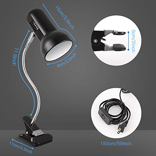 Flexible Clip-on Desk Lamp - 360° Adjustable for Home & Office Use