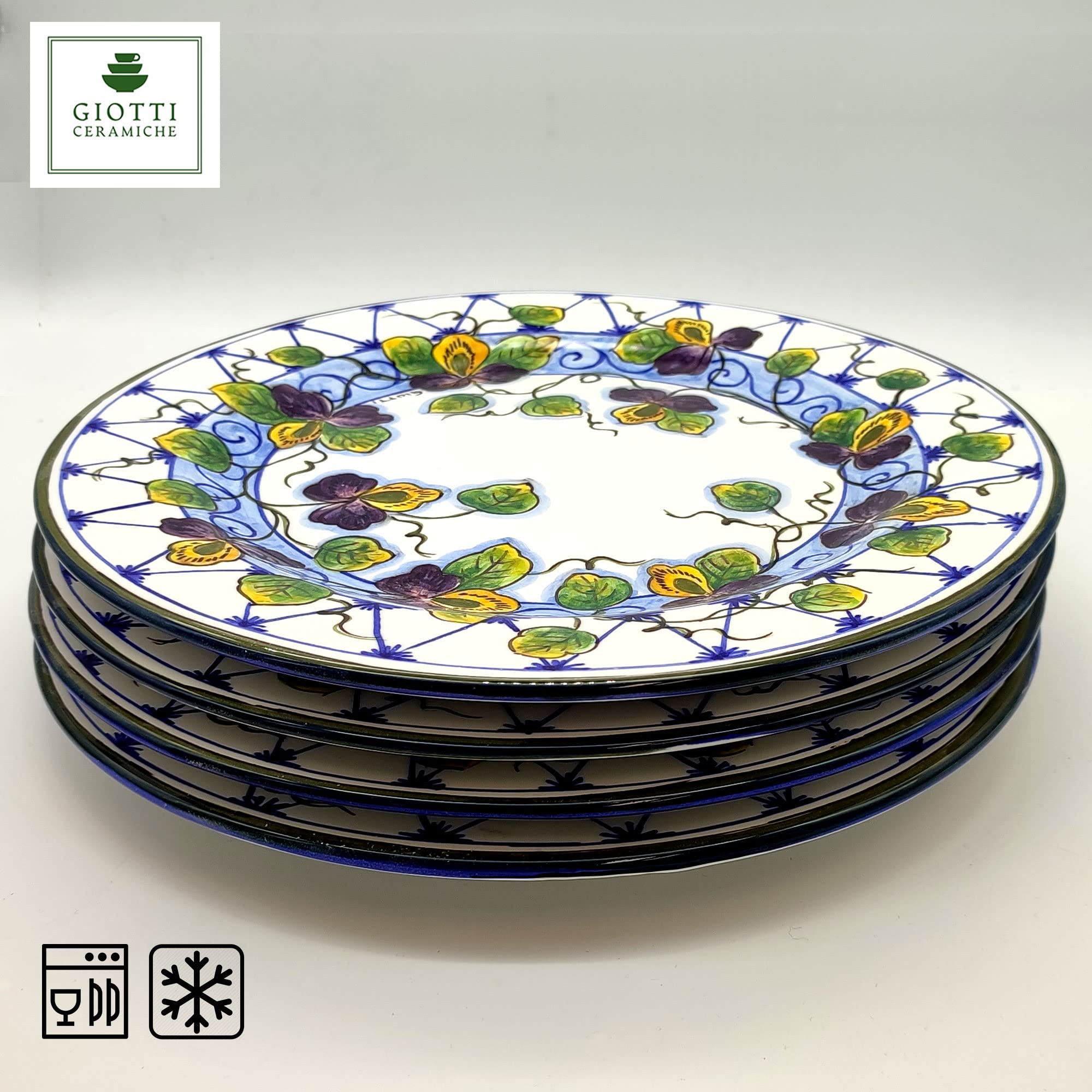 Italian Ceramic Dinnerware Set for 4 - Hand Painted Tuscan Pottery Plates, Bowls & Mugs - Authentic Made in Italy Home Decor - Perfect for Family Dinners, Entertaining Guests & Italian-Themed Dining