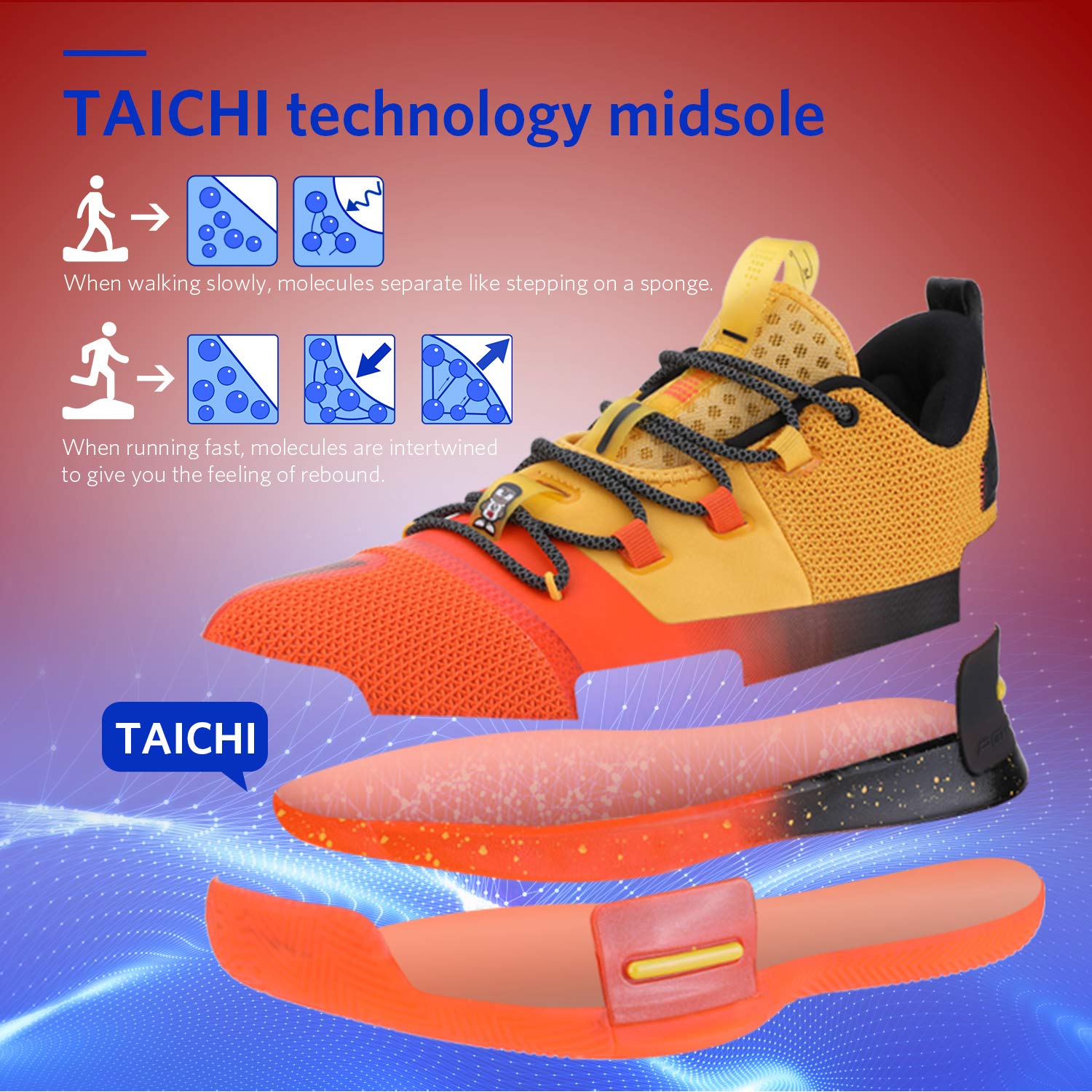 PEAK Men's Flash Basketball Shoes - Lou Williams Underground Taichi Adaptive Cushioning Sneakers - Non-Slip Sports Shoes for Running, Walking & Fitness - Perfect for Court Play, Gym Workouts & Casual Streetwear