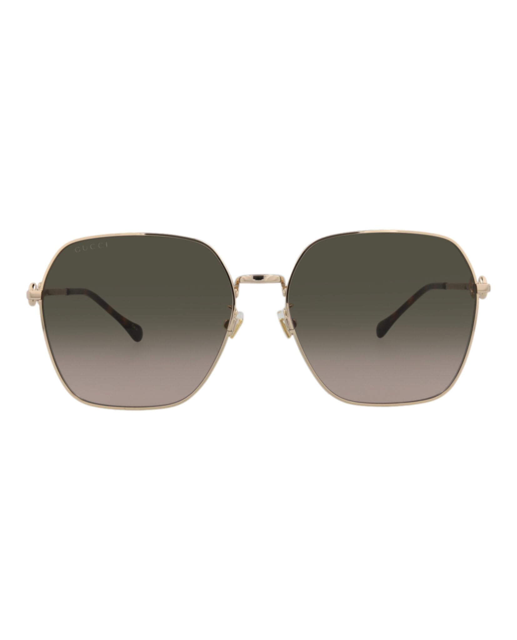 Gucci Square-Frame Metal Sunglasses for Women & Men - UV Protection Luxury Fashion Sunglasses for Outdoor, Driving & Vacation