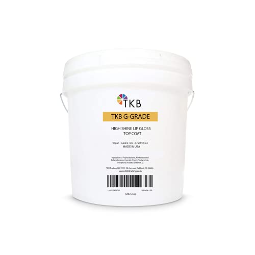 TKB High Shine Lip Gloss Top Coat (G-Grade) - Long Lasting Clear Lip Gloss for DIY & Ready-to-Wear, Mineral Oil Free, 12lb (5.5kg) - Perfect for Makeup Artists, Salons & Home Beauty Routines