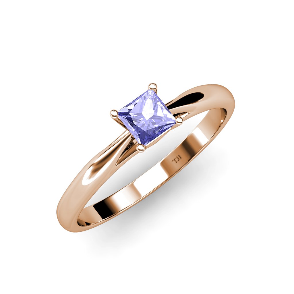 0.95 Carat Tanzanite Solitaire Ring in 14K Rose Gold - Elegant Engagement & Wedding Jewelry for Women