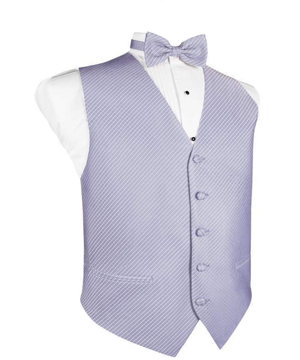 Stylish Men's Periwinkle Grid Pattern Tuxedo Vest & Bow Tie Set - Perfect for Weddings, Prom, Formal Events & Black Tie Occasions