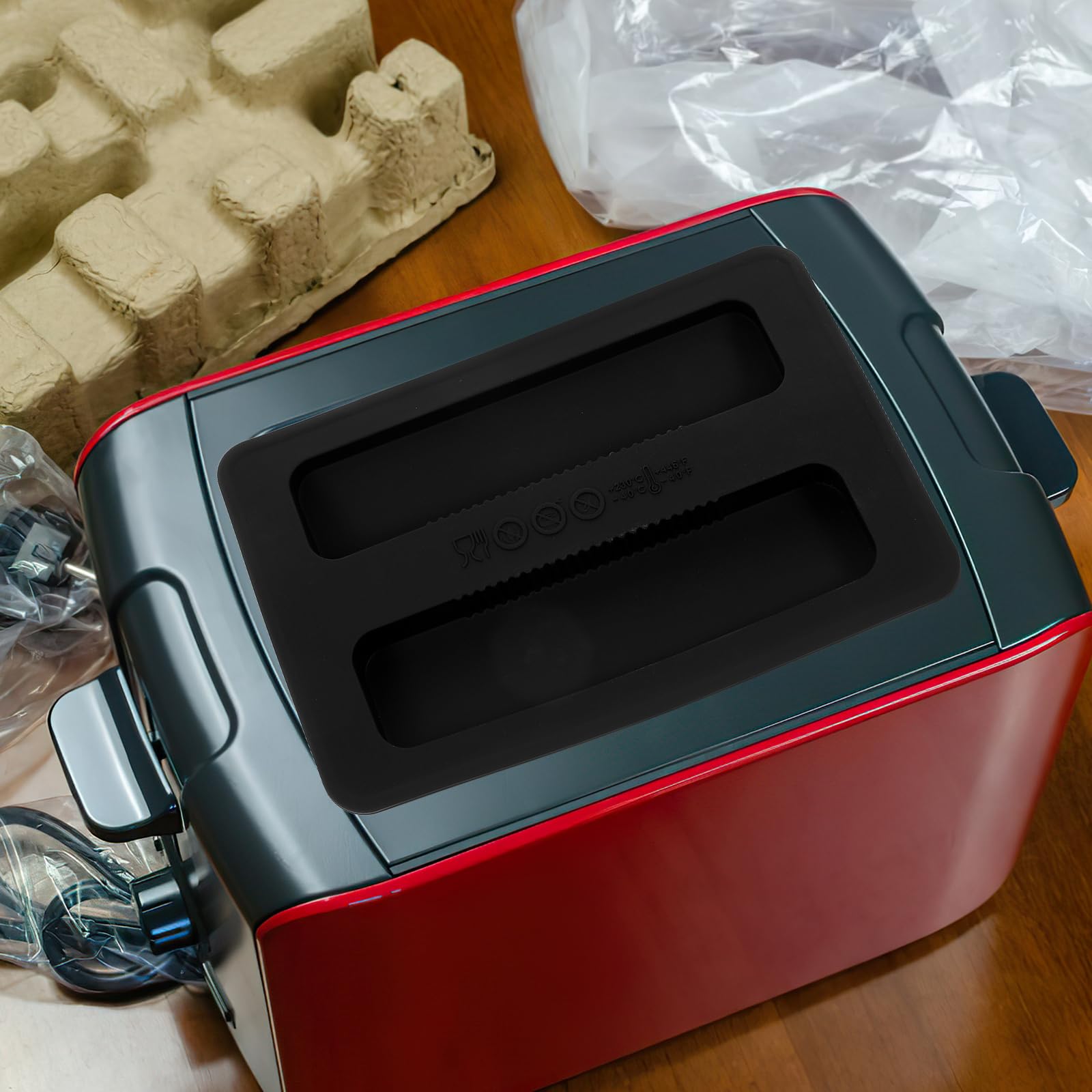 Cabilock 2 Slice Bread Toaster Cover - Silicone Dust Protection for Toaster & Bread Maker - Heat Resistant Appliance Cover - Perfect for Kitchen Countertop & Breakfast Station (Black)