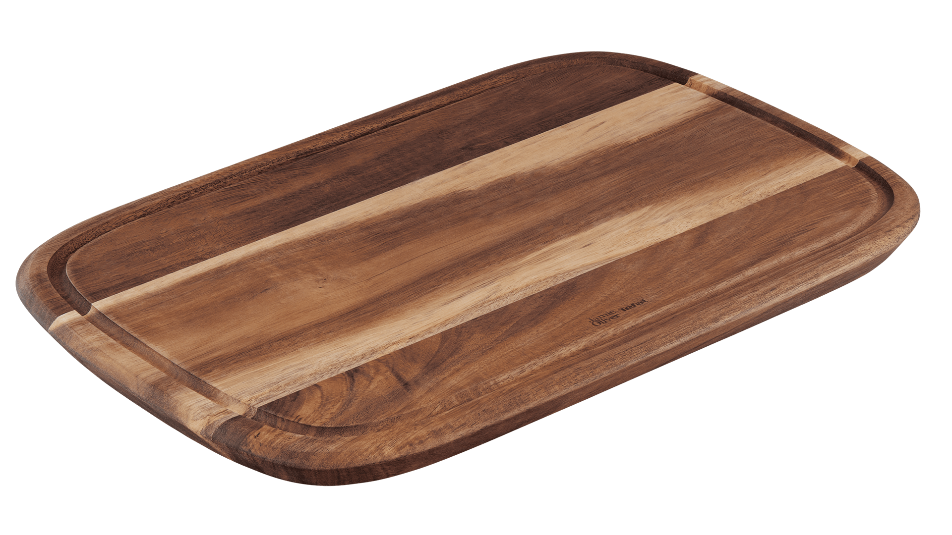 Tefal Jamie Oliver Acacia Wood Cutting Board Medium 37.4 x 25 x 2.2cm - Durable Wooden Chopping Block for Kitchen, Butcher & Serving - Includes User Manual & FAQ Guide