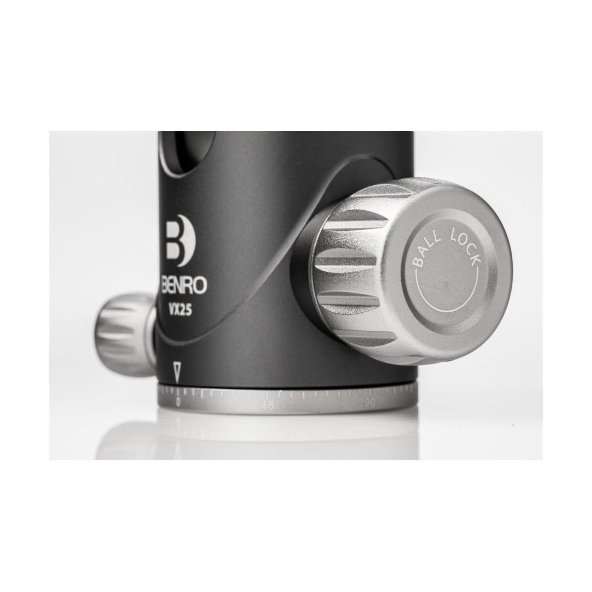 Benro VX25 Two Series Arca-Swiss Type Aluminum Ball Head - Professional Tripod Head for Photography, Videography & Travel - Compatible with DSLR, Mirrorless & Action Cameras