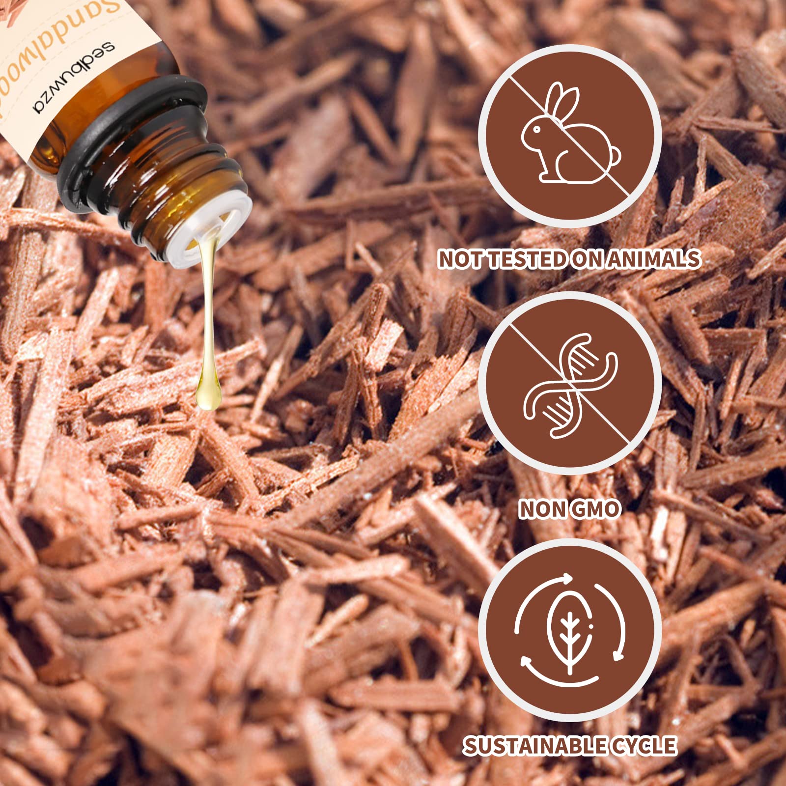 Premium Sandalwood & Vetiver Essential Oil Set (2 x 10ml) - Pure Aromatherapy Oils for Diffusers, Massage, Soap & Candle Making - Relaxing Scent for Spa, Yoga & Home Fragrance