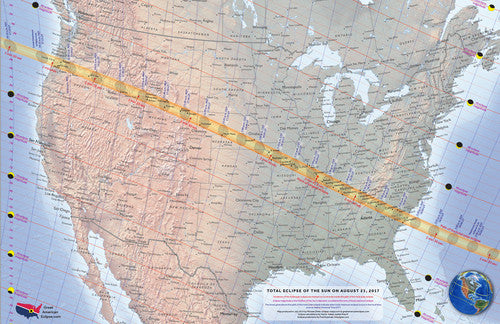2017 Great American Eclipse Commemorative Aluminum Map - GAE 3 | Perfect for Astronomy Enthusiasts, Eclipse Collectors & Educational Displays