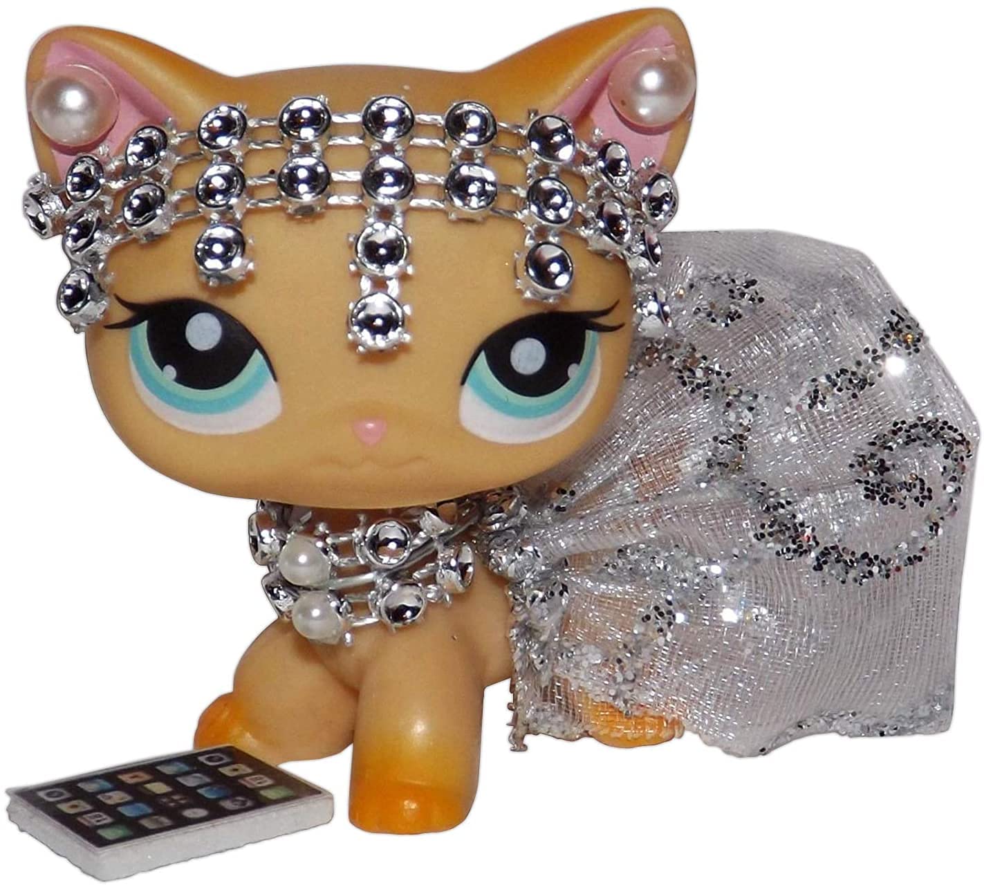 Silver Princess Pet Clothes & Accessories for Small Cats, Dogs & LPS - Compatible with Littlest Pet Shop (Pet Not Included) - Perfect for Dress-Up, Photo Shoots & Pet Fashion Shows