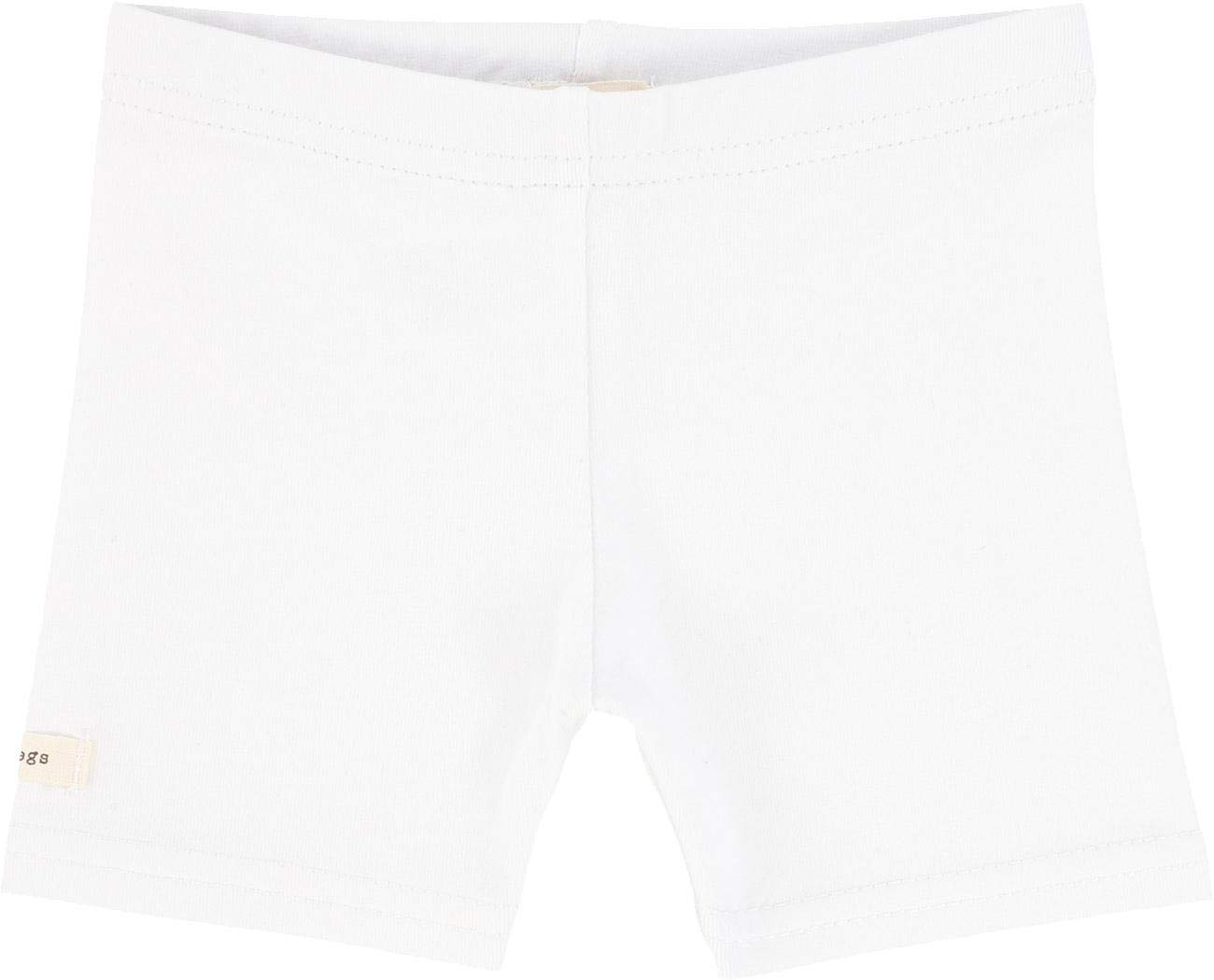 Lil Legs Unisex Baby & Toddler Biker Shorts Leggings - Soft Cotton Stretch Pants for Boys & Girls (Pure White, Size 6) | Perfect for Playtime, Daycare & Outdoor Activities