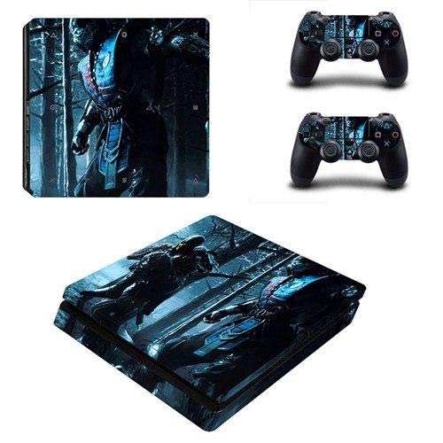 Premium PS4 Pro & Slim Vinyl Skin Sticker Decal for Sony PlayStation 4 Console & 2 Controllers - Mortal Kombat Game Theme - Protective Customizable Cover for Gaming Setups & Collectors