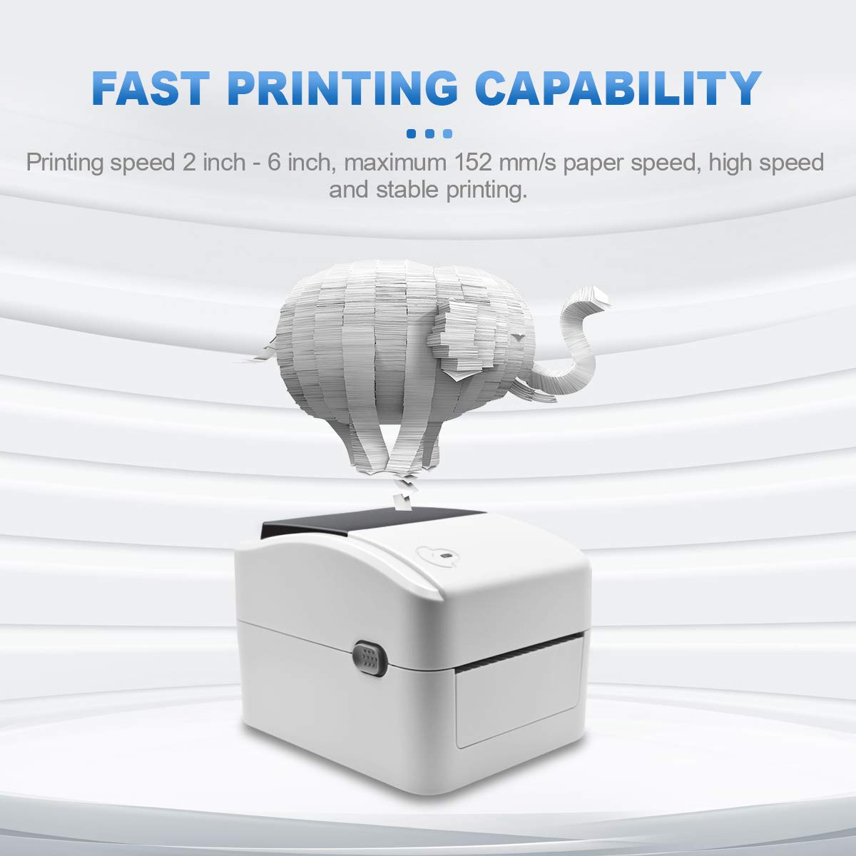 micmi Thermal Shipping Label Printer - 2100 Labels (6 Rolls, 4x6 Size) for Amazon, eBay, Etsy, Shopify, ShipStation, UPS, USPS, FedEx, DHL | Compatible with Windows & Mac | Perfect for E-commerce Shipping & Small Business Logistics