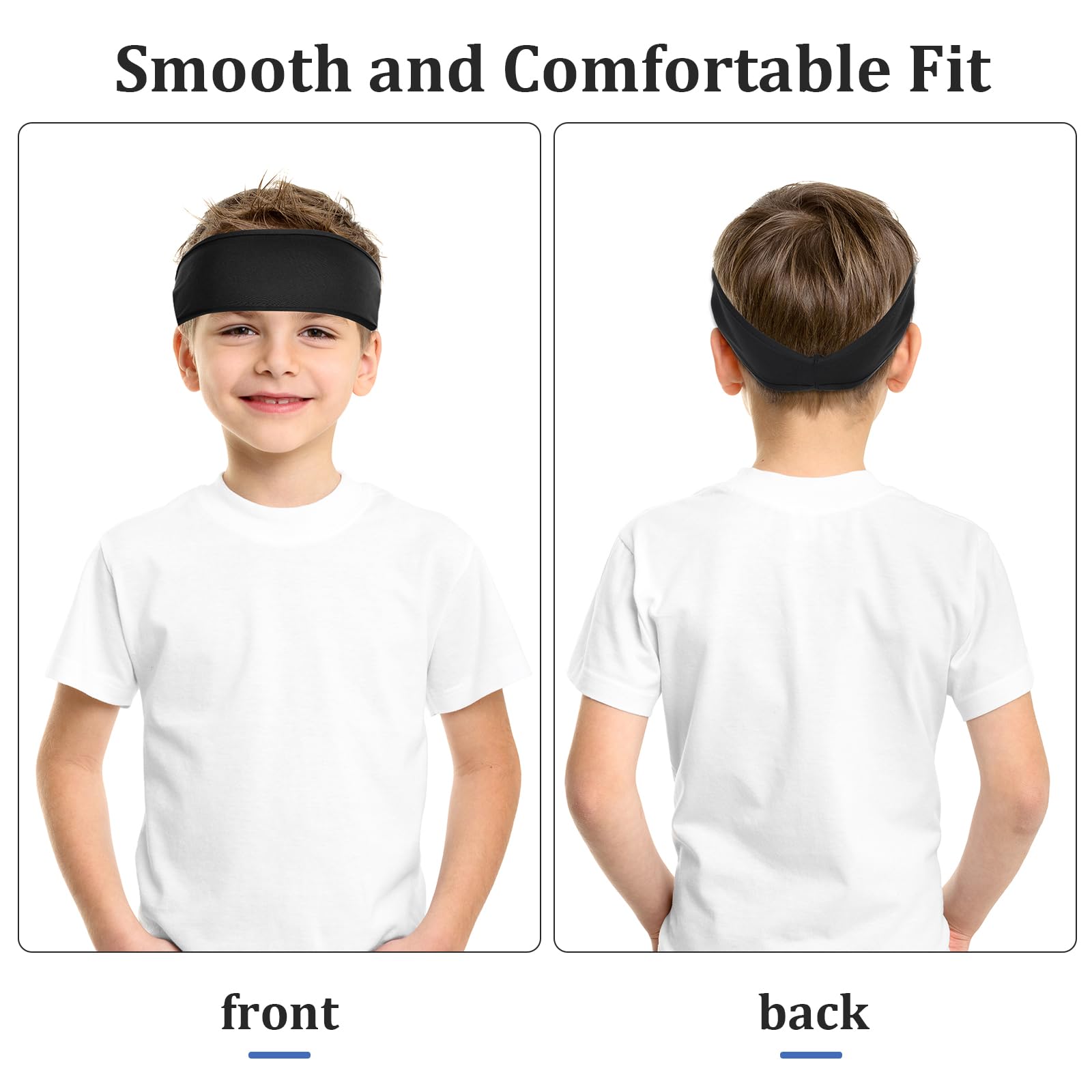5-Pack Boys Sports Headbands - Breathable Sweatbands for Soccer, Basketball, Running & Tennis - Kids Athletic Headwear for Boys & Girls (5 Colors) - Perfect for School PE, Team Sports & Outdoor Activities