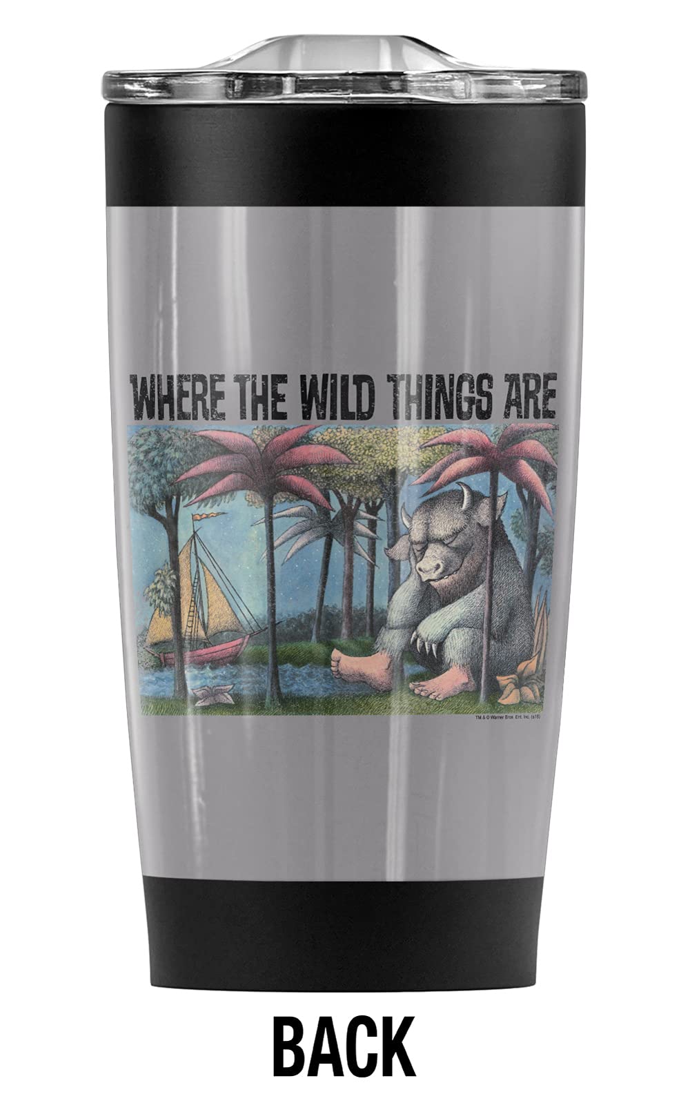 Where The Wild Things Are Stainless Steel Tumbler 20oz - Vacuum Insulated Travel Mug with Leakproof Sliding Lid | Double Wall Coffee Cup for Hot & Cold Drinks | Perfect for Office, Commuting, Camping & Outdoor Adventures