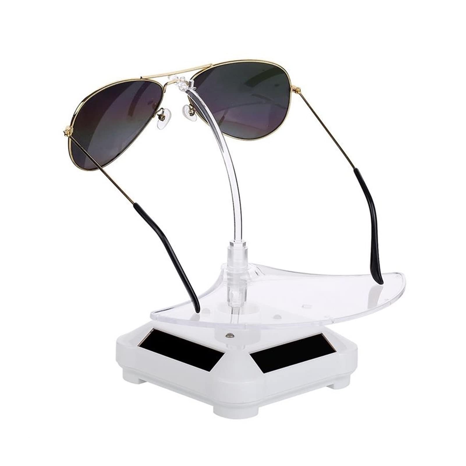 SHIJIE1701AA White Rotating Eyeglass Display Stand - Creative Sunglasses Organizer & Storage Holder for Retail Store Window Display, Home, Office Use