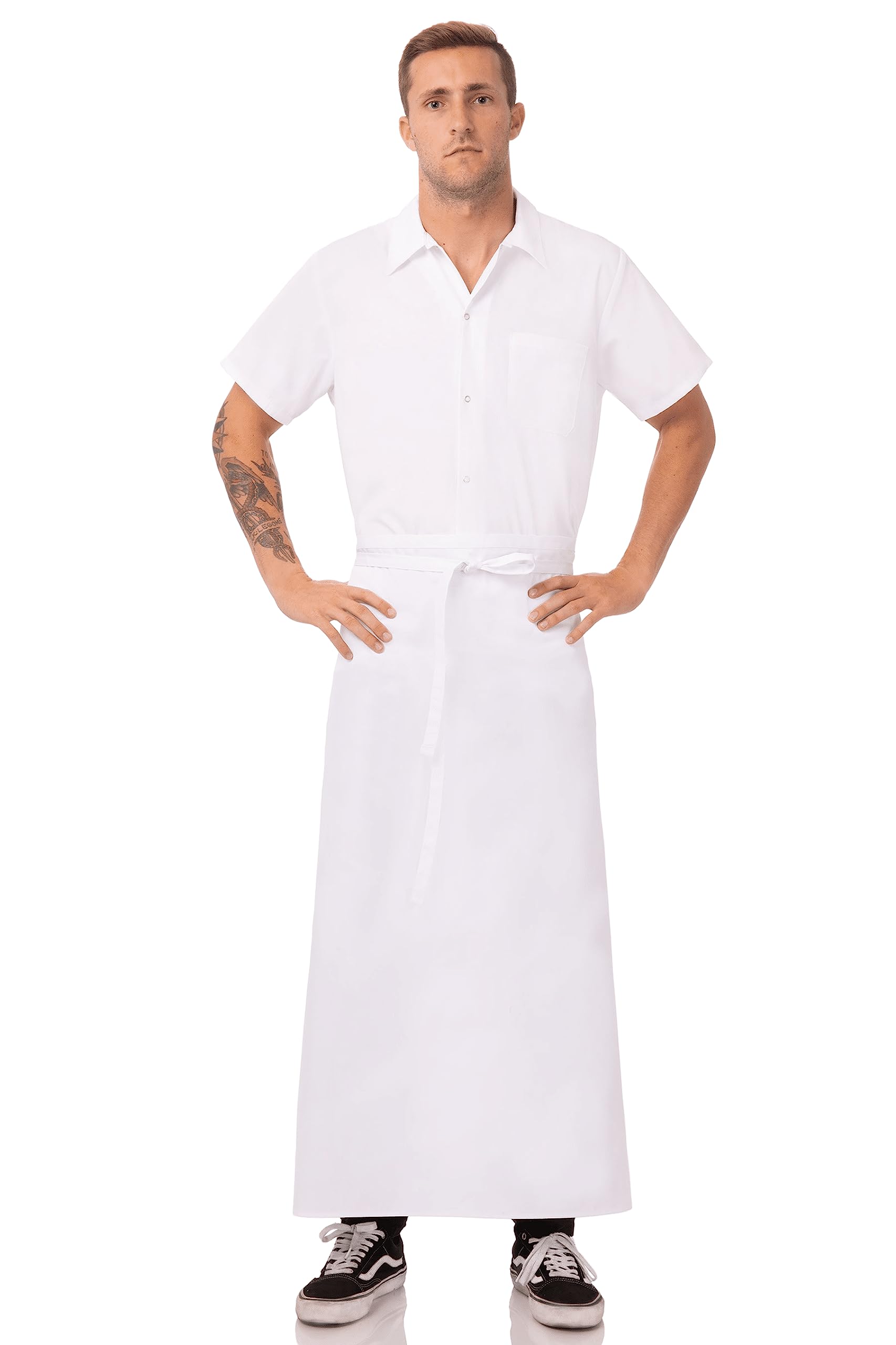 Chef Works Unisex Full-Length Professional Chef Apron - Durable Kitchen Apron for Cooking, Baking & BBQ - Perfect for Chefs, Home Cooks & Restaurant Staff