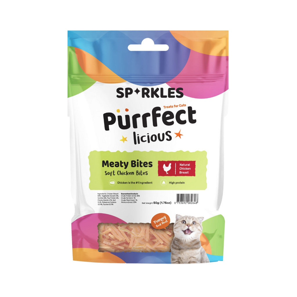 Sparkles Purrfectlicious Cat Treats - Crunchy & Creamy Bites with Real Meat, 12 Natural Flavors, Freeze-Dried & Grain-Free | Perfect for Training, Rewards & Snack Time