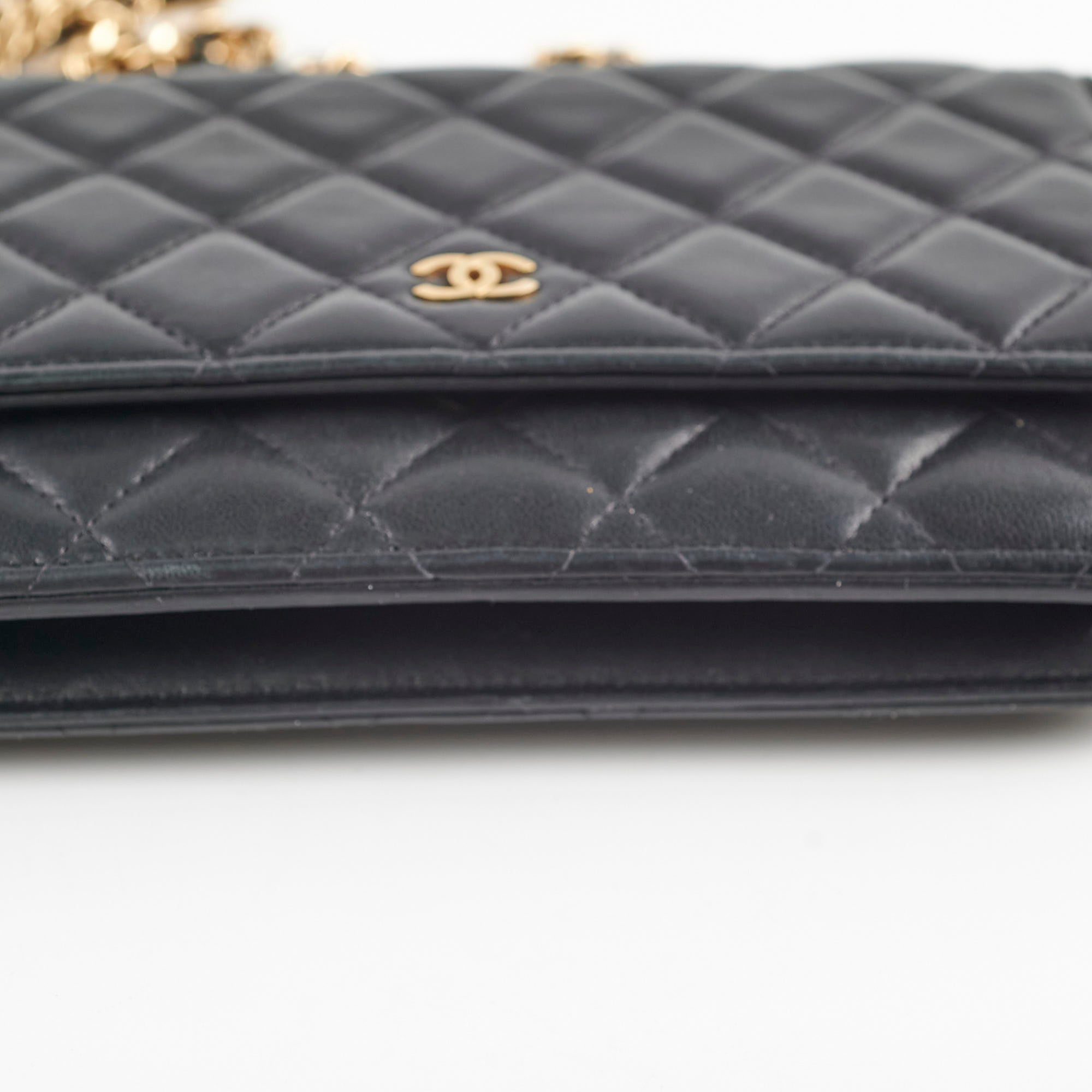 Chanel Lambskin Black Wallet On Chain WOC Gold Hardware Crossbody Bag - Luxury Designer Purse for Women, Perfect for Evening Events & Daily Use