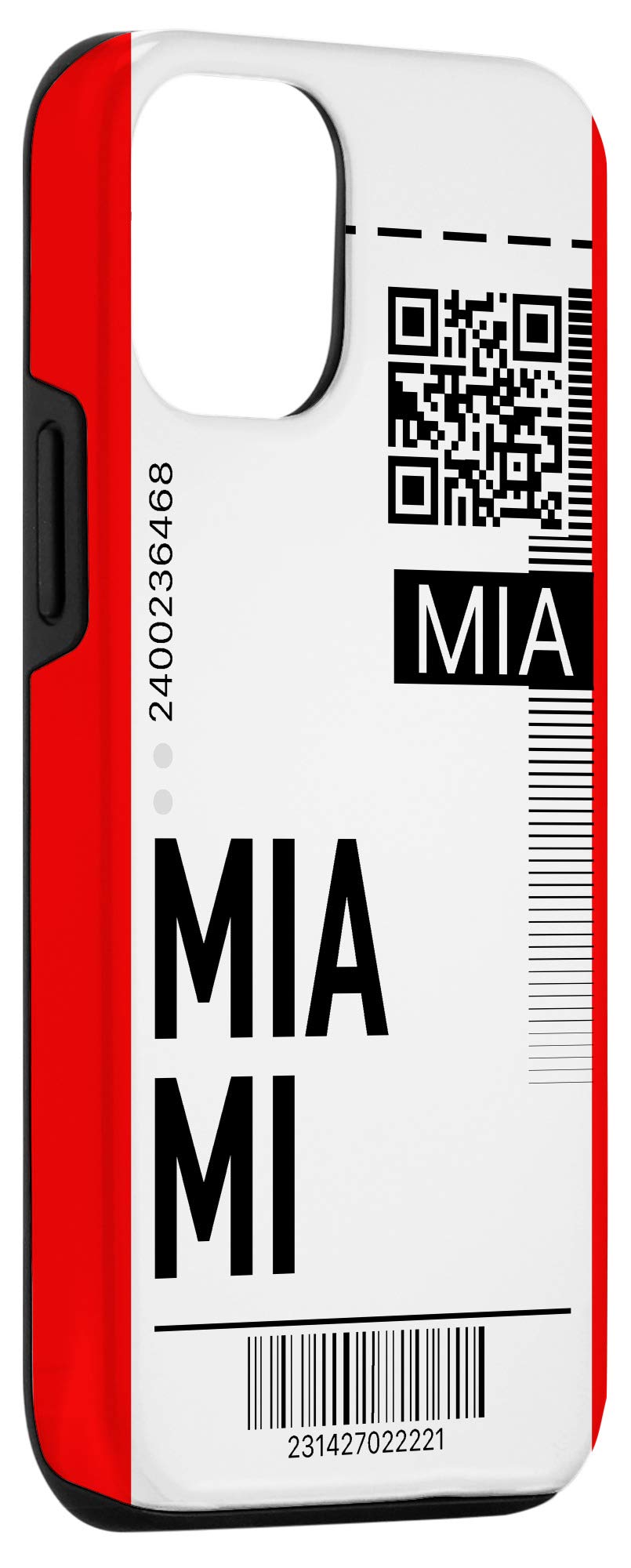 iPhone 12/12 Pro Miami Air Flight Ticket Phone Case - Red Boarding Pass Design for Travel & Daily Use