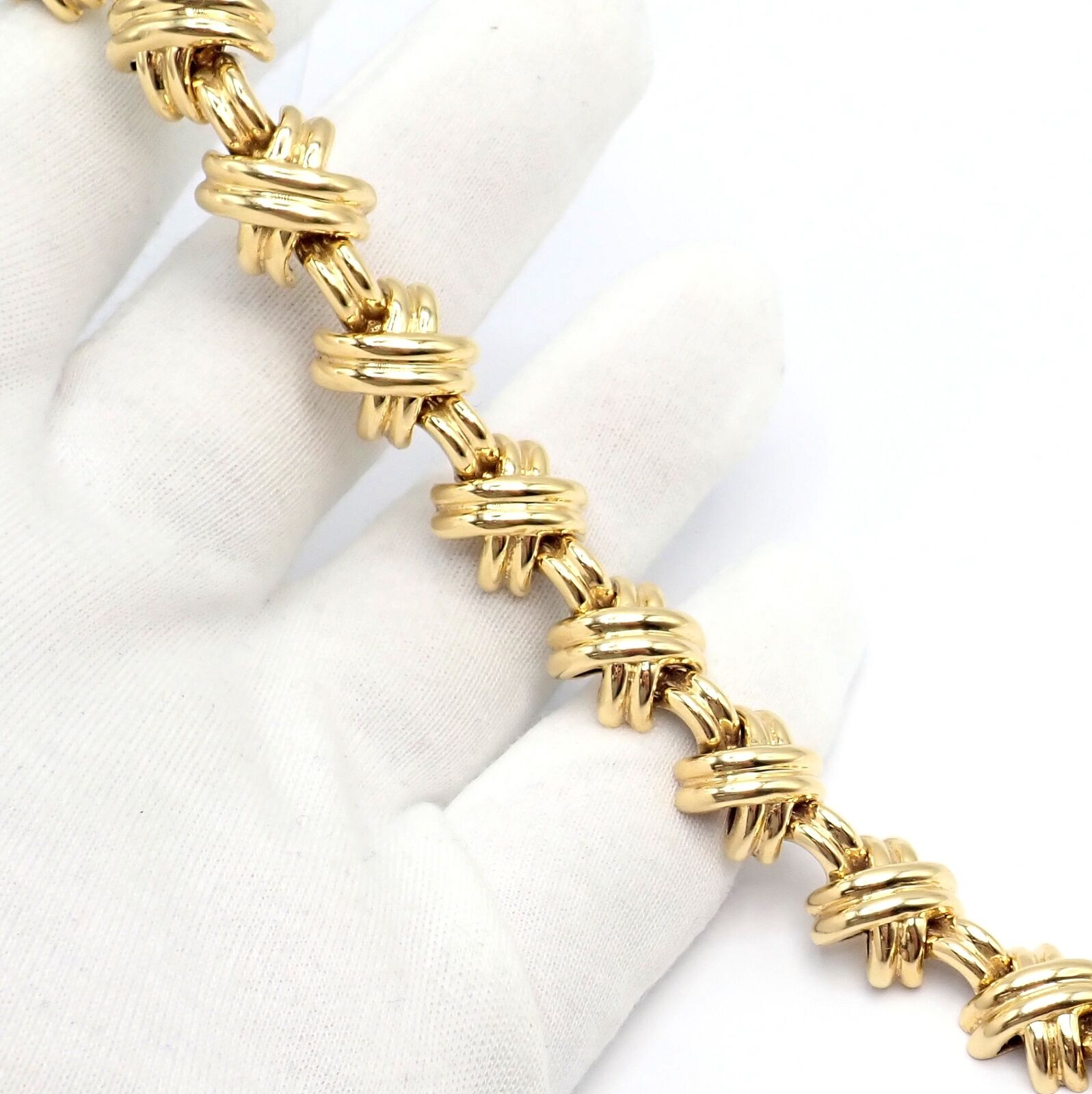 Vintage Tiffany & Co. 18k Yellow Gold Large X Classic Signature Necklace | Elegant Jewelry for Women | Perfect for Weddings, Anniversaries & Special Occasions
