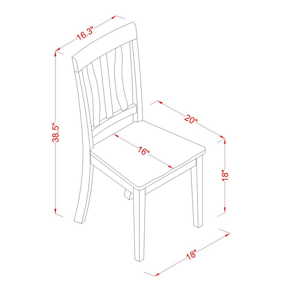 East West Furniture NDAN3-WHI-W 3-Piece Small Space Dinette Set with Drop-Leaf Rectangle Dining Table & 2 Chairs, 30x48 Inch, Buttermilk & Cherry - Perfect for Apartments, Breakfast Nooks & Cozy Dining Areas