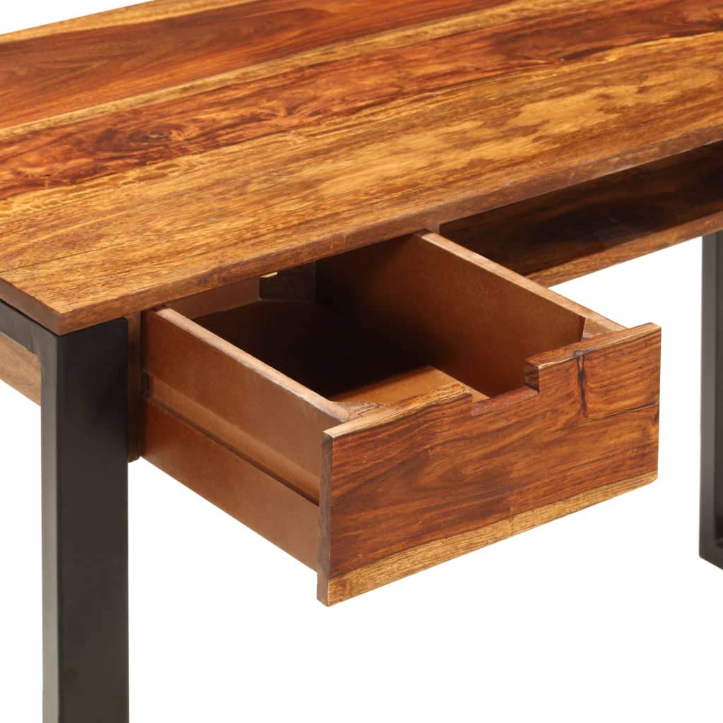 Compact Home Office Desk with 2 Drawers & Keyboard Tray - 43.3