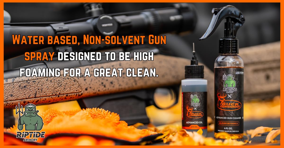 Armory x Buck Commander Advanced Gun Cleaner & Gun Oil Kit - Long-Lasting Protection Against Rust & Buildup - Veteran-Owned, US Navy SEAL Formulated - Perfect for Firearm Maintenance & Hunting Gear Care