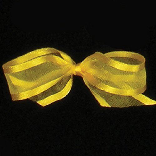 Yellow Satin Edged Organdy Georgette Craft Ribbon - 16mm x 120 Yards (131m) - Perfect for Gift Wrapping, DIY Crafts, Wedding Decorations & Scrapbooking