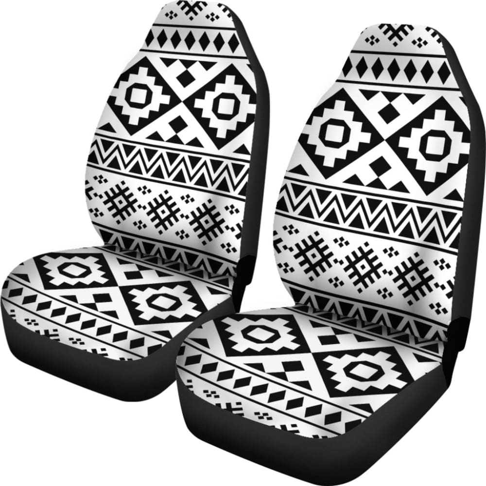 Premium Black and White Aztec Print Car Seat Covers - Universal Fit for Cars, Trucks & SUVs - Stylish Protection for Seats (Model 174510) | Perfect for Road Trips, Daily Commutes & Interior Decor