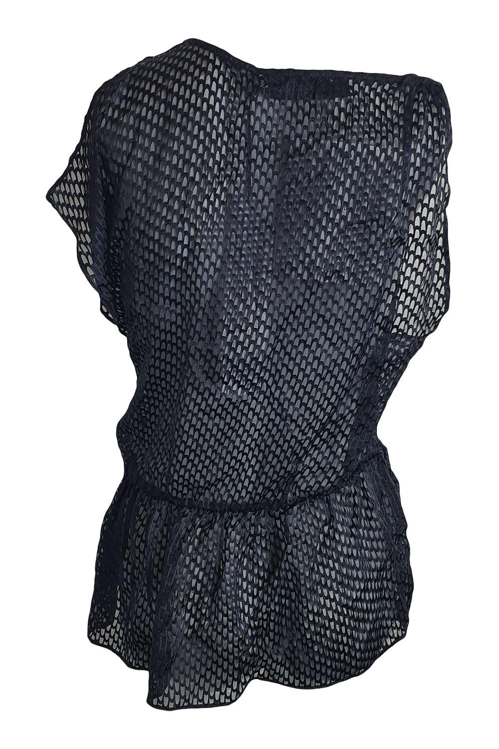 IRO Ilen Black Silk Blend Sleeveless Sheer Blouse Women's Size FR 40 - Perfect for Evening Parties, Date Nights & Office Wear