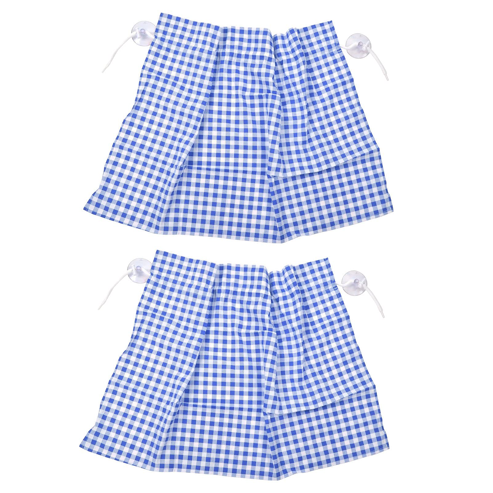 Portable Car Window Shade Privacy Protection - Removable Grid Pattern Side Curtains for Car & Van (Blue Plaid) - Ideal for Sun Protection & Enhanced Privacy