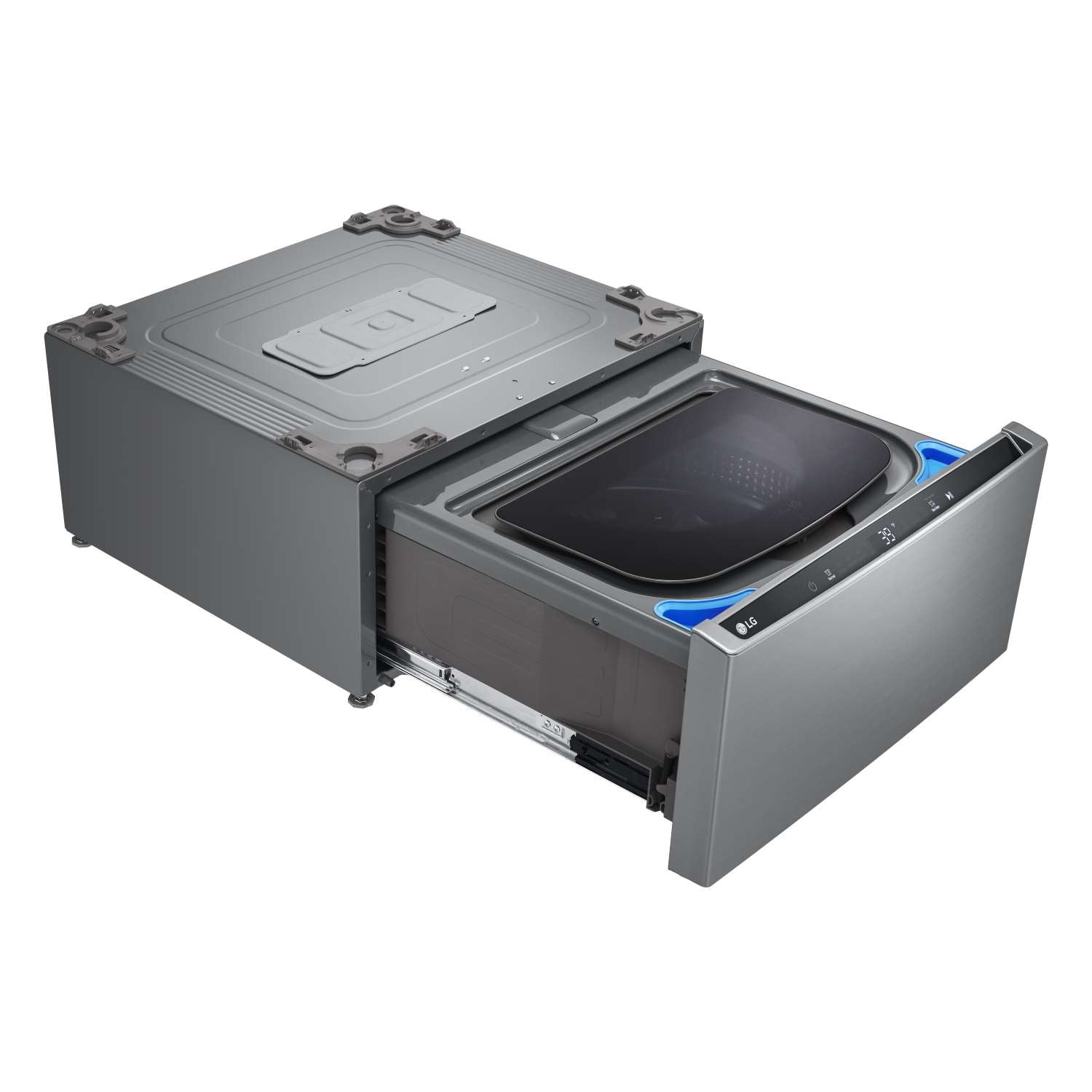 LG Graphite Steel 27'' LG SideKick™ Compact Pedestal Washer (1 Cu. Ft Capacity) WD300CV - Perfect for Small Laundry Loads, Apartments & RVs
