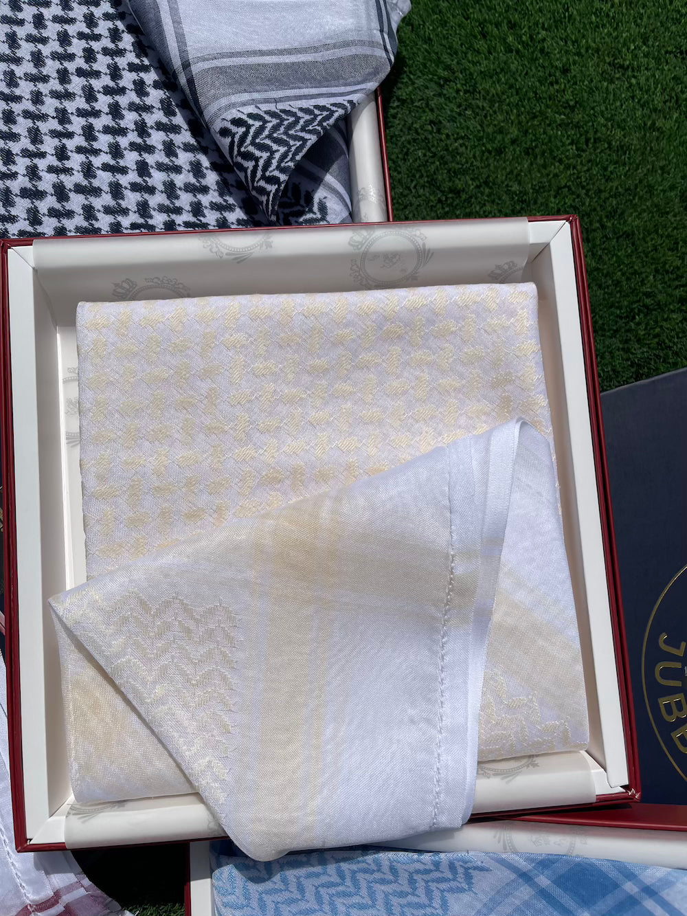 Luxury Pale Yellow Keffiyeh Scarf - 55