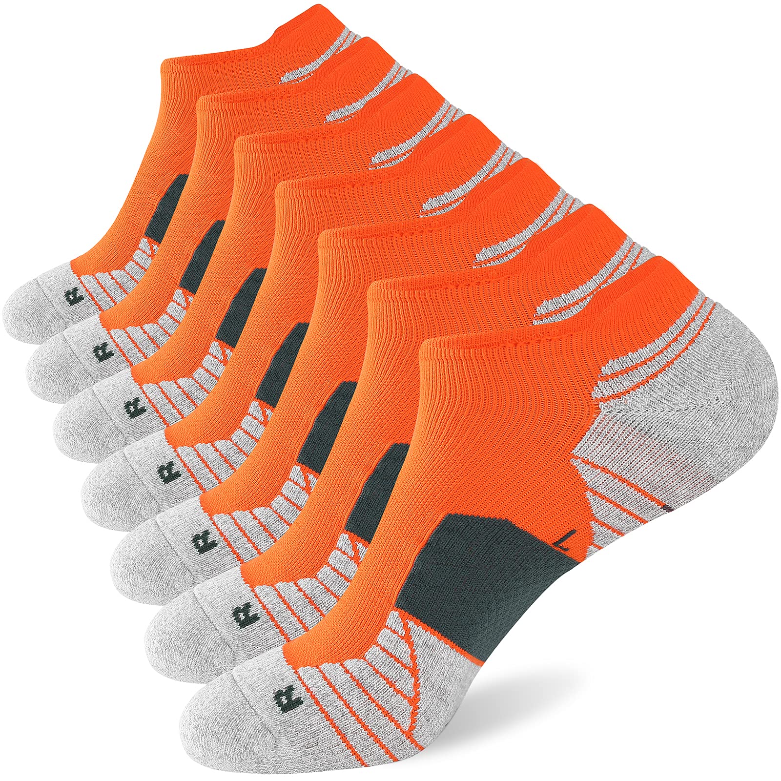 WANDER Men's Athletic Running Socks - 7 Pairs Thick Cushioned Ankle Socks for Sports & Workouts - Breathable Low Cut Socks (Sizes 6-9/10-12/12-14) - Perfect for Jogging, Gym Training & Daily Wear