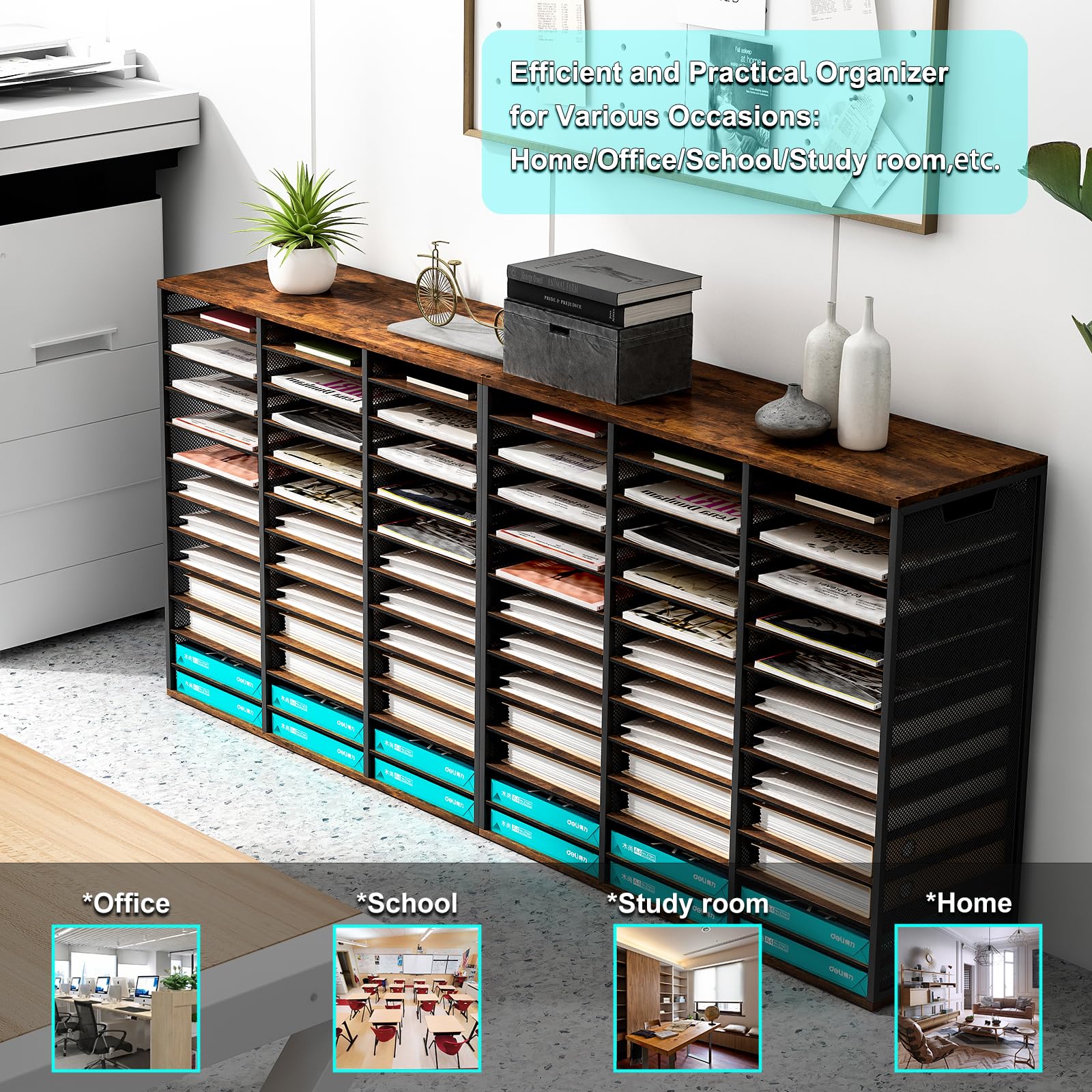 Adjustable PAG Mass Mail Sorter - 36 Compartment Desktop Organizer for Classroom, Office & Home | Countertop Literature Holder, Student Mailbox, Bill Paper Organizer | Perfect for Teachers, Students & Office Workers