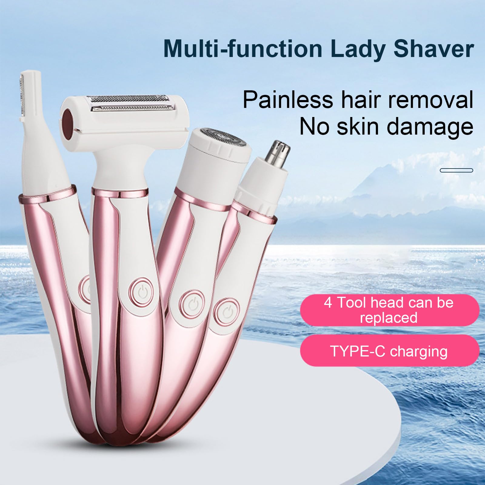 Rechargeable Hair Remover Tool - Washable ABS Body Shaver for Smooth Skin at Home