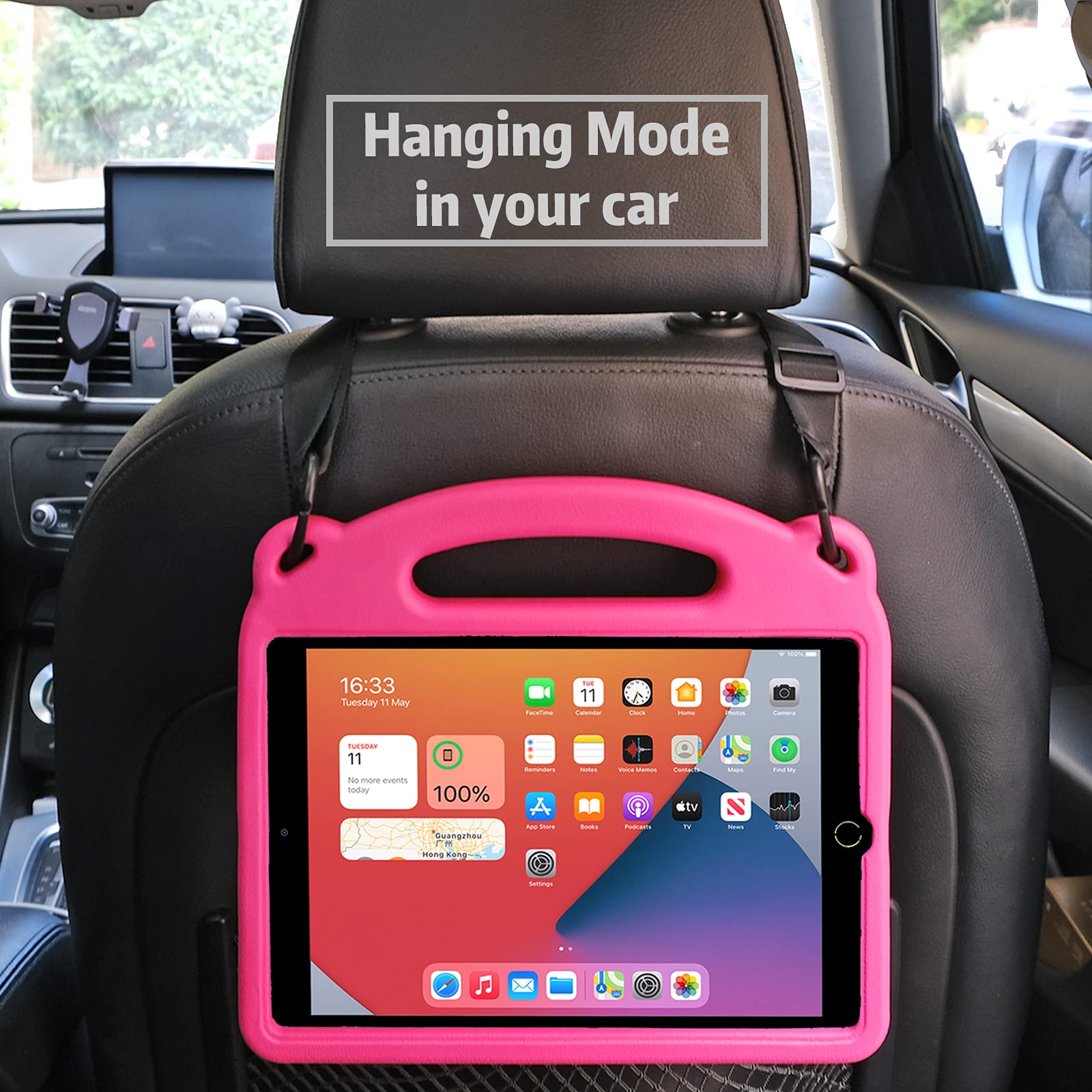 Shockproof Kids iPad Case for iPad 9th/8th/7th Gen (2021/2020/2019) 10.2 inch, iPad Air 3 & iPad Pro 10.5 inch - Lightweight Protective Cover with Adjustable Shoulder Strap (Rose) | Perfect for School, Travel & Outdoor Activities