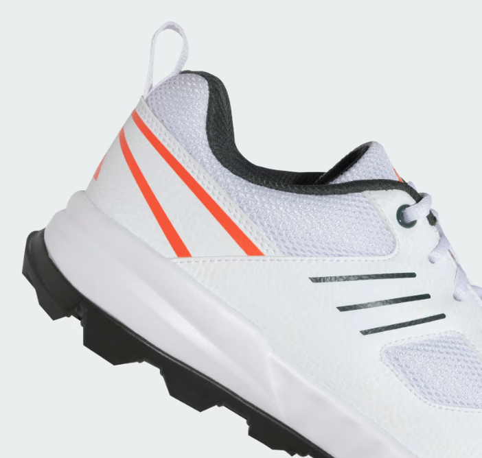 Adidas Cricket Shoes for Men - Cri Hase 23 M in Cloud White/Legend Ivy/Solar Red | Lightweight Performance Footwear for Cricket Matches & Training