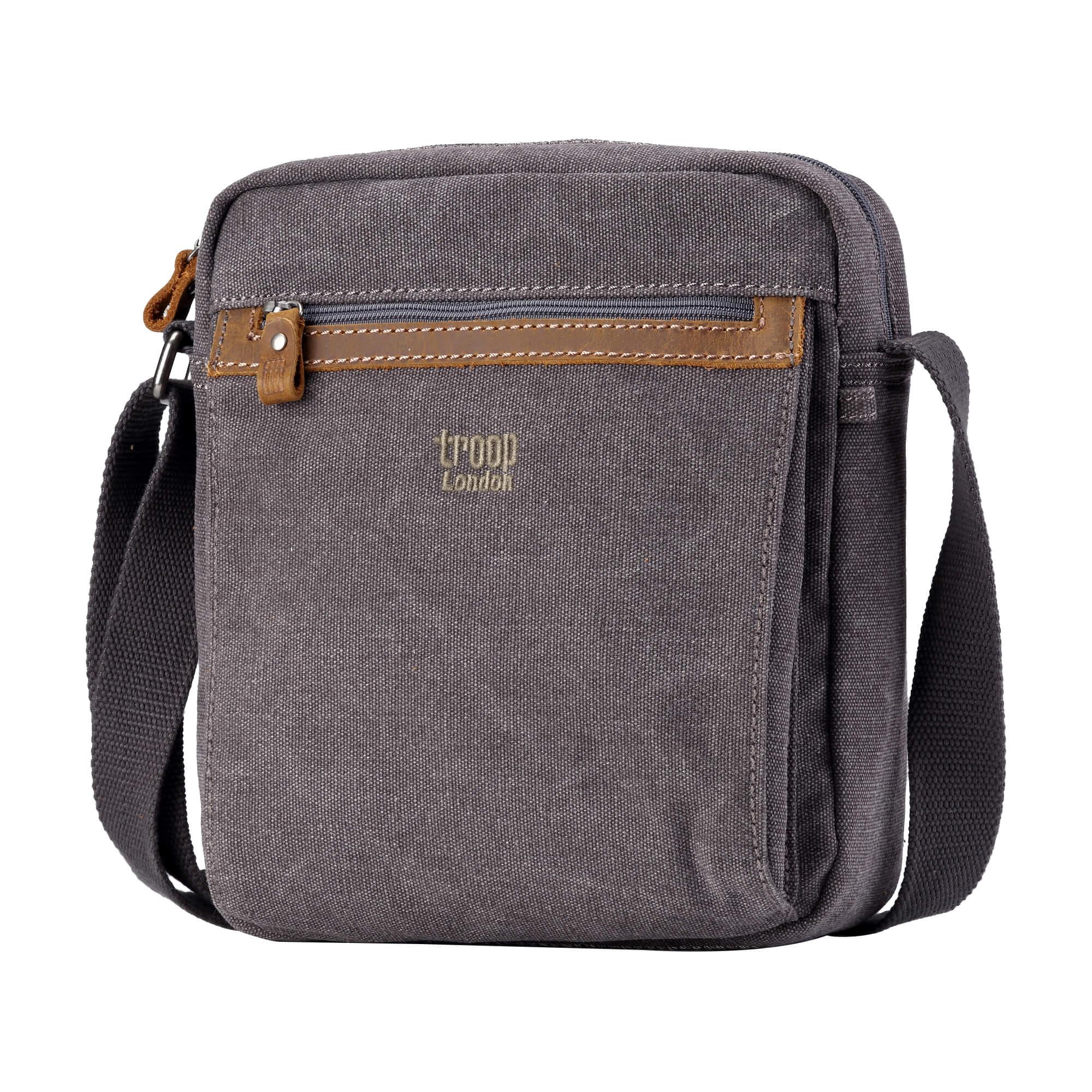 Troop London Classic Canvas Crossbody Bag for Men & Women - Stylish & Durable Shoulder Bag for Travel, Work & Everyday Use