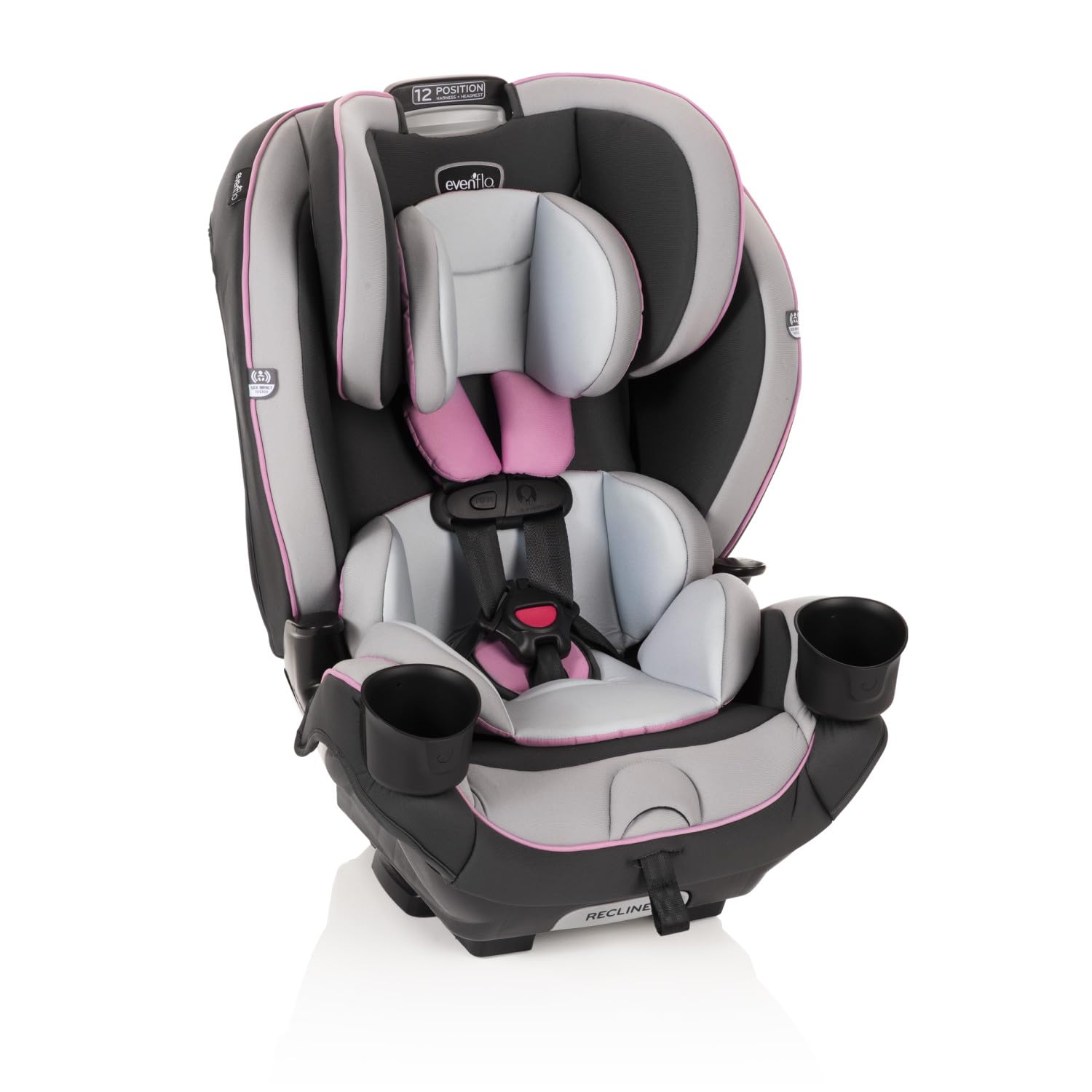 Evenflo EveryKid 3-in-1 Convertible Car Seat for Toddlers & Kids - Oneida Pink - Rear Facing, Forward Facing & Booster Mode - Safe & Comfortable for Travel & Daily Commute