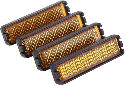 4-Piece Yellow Bicycle Pedal Reflectors - High Visibility Safety Reflectors for Night Cycling - Compatible with Mountain Bikes & Road Bikes - Essential Cycling Accessories for Commuting, Exercise & Outdoor Adventures