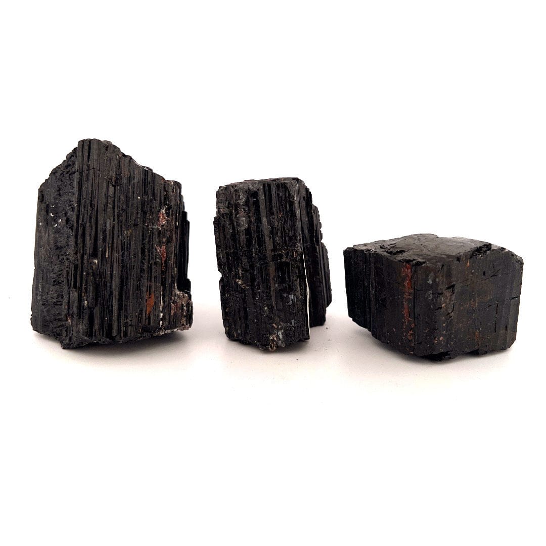 Natural Black Tourmaline Chunks - EMF Protection Stone, Stress Relief & Positive Energy Crystal for Home, Office & Meditation
