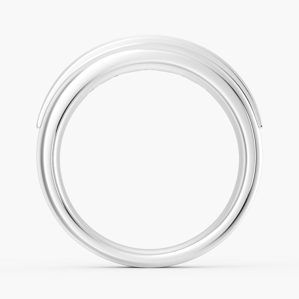 8mm Two Tone Channel Set Moissanite Men's Wedding Band Ring - Durable & Hypoallergenic Tungsten Carbide for Everyday Wear - Perfect for Anniversaries, Proposals & Gifts