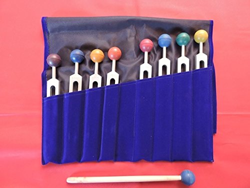 Chakra Tuning Forks Set - 9 Weighted Healing Forks with Color-Coded Chakra Balls | Includes Free Storage Pouch & Activator | Perfect for Sound Therapy, Meditation & Energy Balancing
